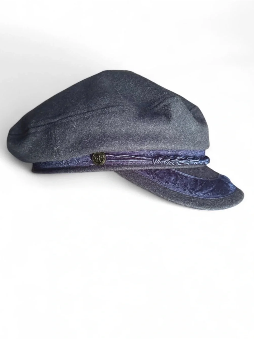 Navy Blue Wool Blend Fisherman Cap | Straight to Hell brand